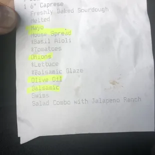LARGE receipt for my very, very small portions.