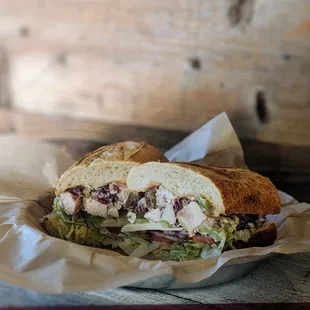 a closeup of a sandwich