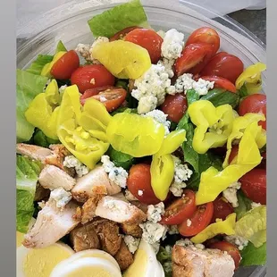 Cobb Salad (no bacon) instead of blue cheese dressing I chose Caesar.