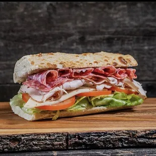 Turkey and dry salami sandwich