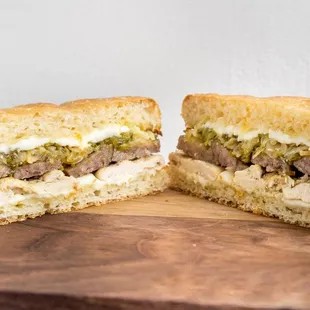 Chicken and sausage sandwich