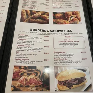 burgers, menu