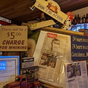 a bar with a variety of items
