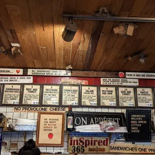 The menu