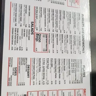 the menu