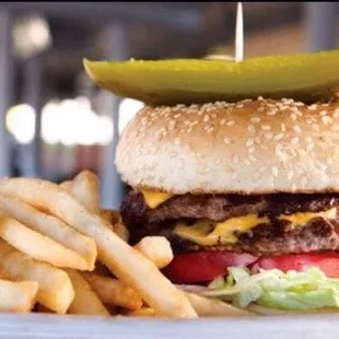 Our SuperBoy burger and fries.