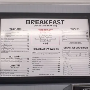 Breakfast served until 10:45am.