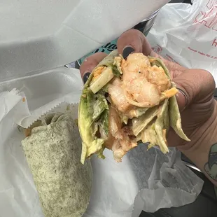 Fire shrimp wrap plus avocado is amazing