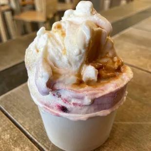 Ricotta cashew almond and blackberry swirl