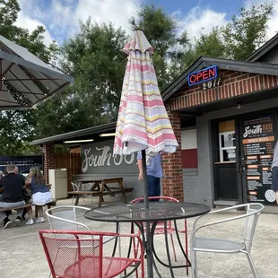 outdoor seating area