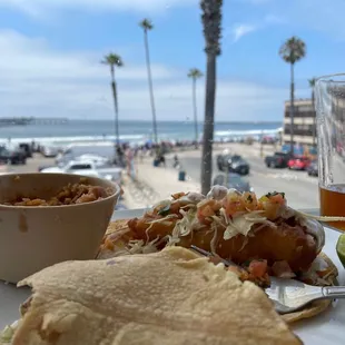 Fish Tacos - Mahi Mahi &amp; beer battered with rice and beans