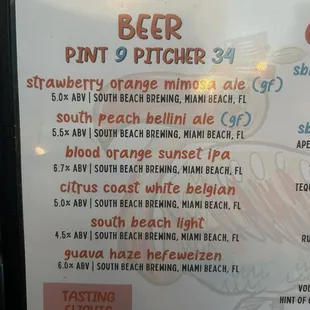 Tap Beer Options