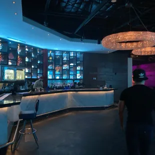 Futuristic bar as we walked in