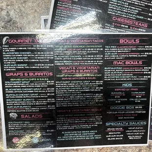 menu