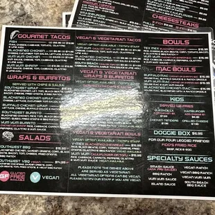 menu
