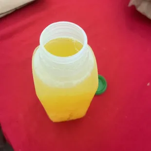 Yellow watermelon juice from Full Belly Farm