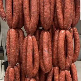a bunch of sausages