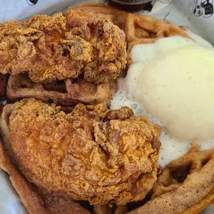 Chicken and Strawberry Waffles from Salute Chew.