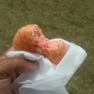 The aftermath! #strawberry #doughnuts