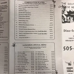 menu