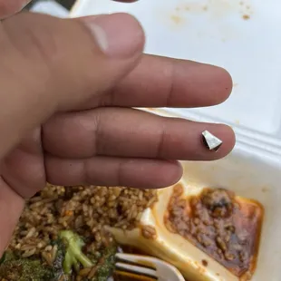 That is the metal found in my food i eat here often but thats a first