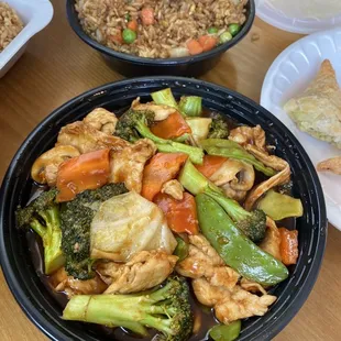 Kung Pao Chicken and Shrimp Fried Rice