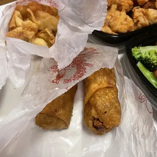 Cream Cheese Wontons and Egg Rolls