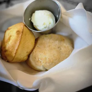 Complimentary Biscuit and Corn Muffin