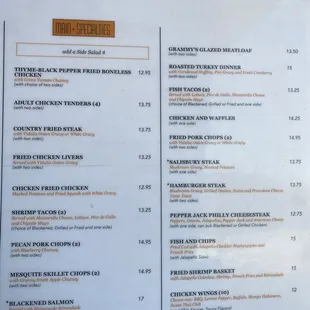 menu