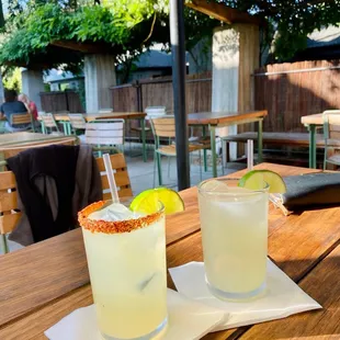 Large margaritas on the patio