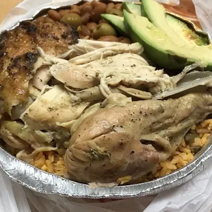 Baked chicken with rice and beans