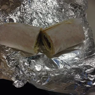 Small sausage egg and cheese sandwich