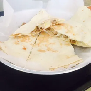 Chicken and cheese quesadilla