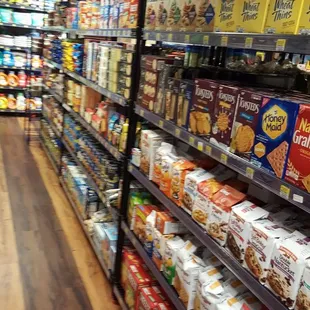 shelves of food