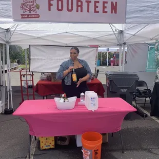 Shayla pouring delicious sangria and wines