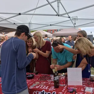 Kevin workin&apos; it at the Yelp tent