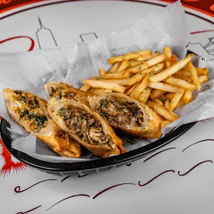 The best egg rolls, chicken,jerk chicken,philly cheesesteak, salmon,crab egg rolls, buffalo chicken