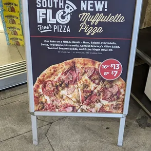 New Muffuletta Pizza at South Flo Pizza