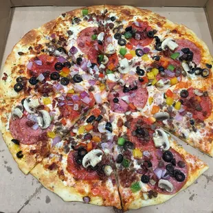 Our delicious Meat Supreme pizza!