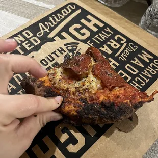 ows a slice of pepperoni pizza