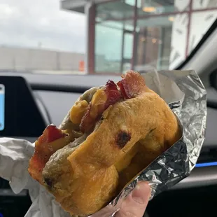 BEC with jalapeño cheddar bagel