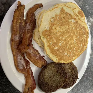 Pancakes, Wright's bacon sausage