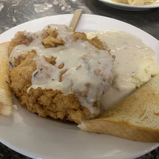 Hand battered Chicken fried steak.