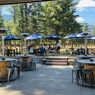 Awesome patio with umbrellas