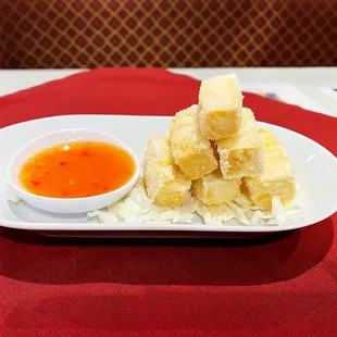 Golden Tofu with sweet &amp; chili sauce