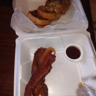 French toast with a side of bacon