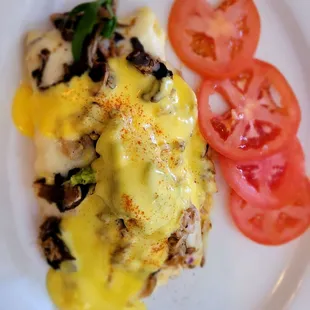 Yummy crab omlette switch tomato instead of hashbrown