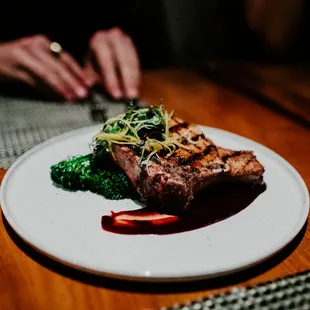 Fork tender and oh-so-juicy Pork Porterhouse is a house favorite.