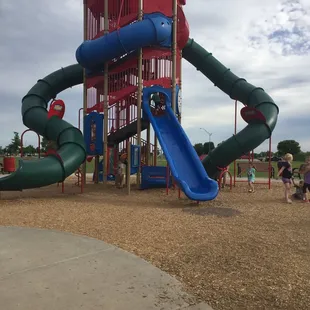 I got stuck in the slide!! Just kidding!