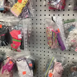 Barbie clothes (in the same room as the shackles)